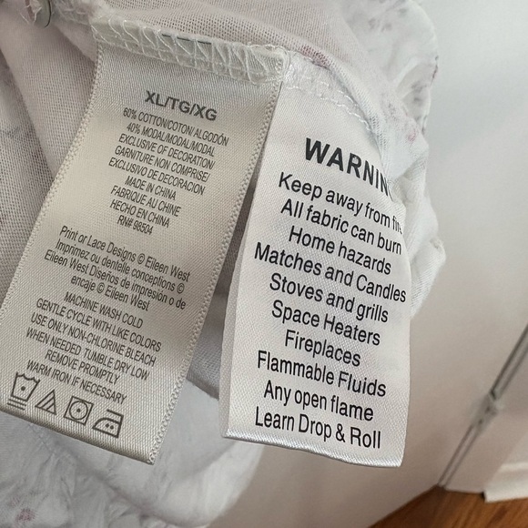 Eileen West Women’s Floral Lovely Cottage Cap Sleeve Nightgown Gown Ruffle Sz XL - Picture 10 of 14